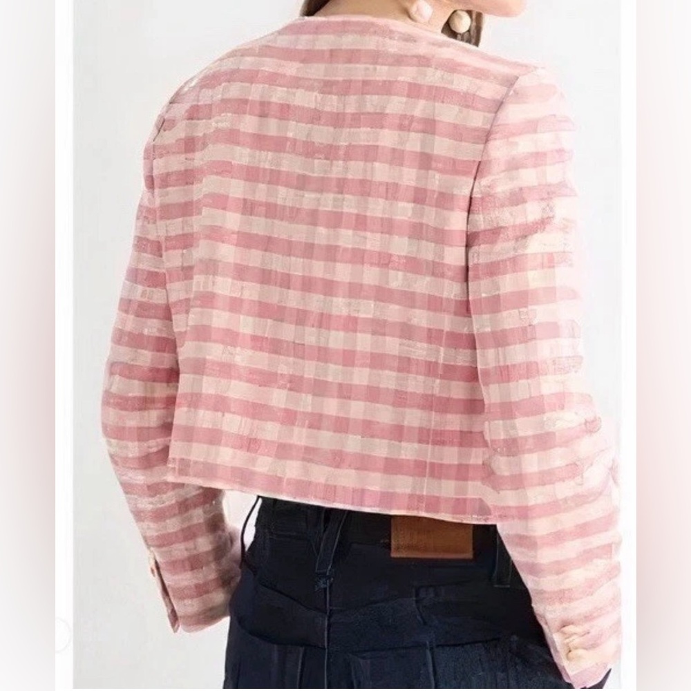 J.Crew Louisa Lady Jacket in Gingham Terry Tweed - Size 4 - Picture 5 of 11